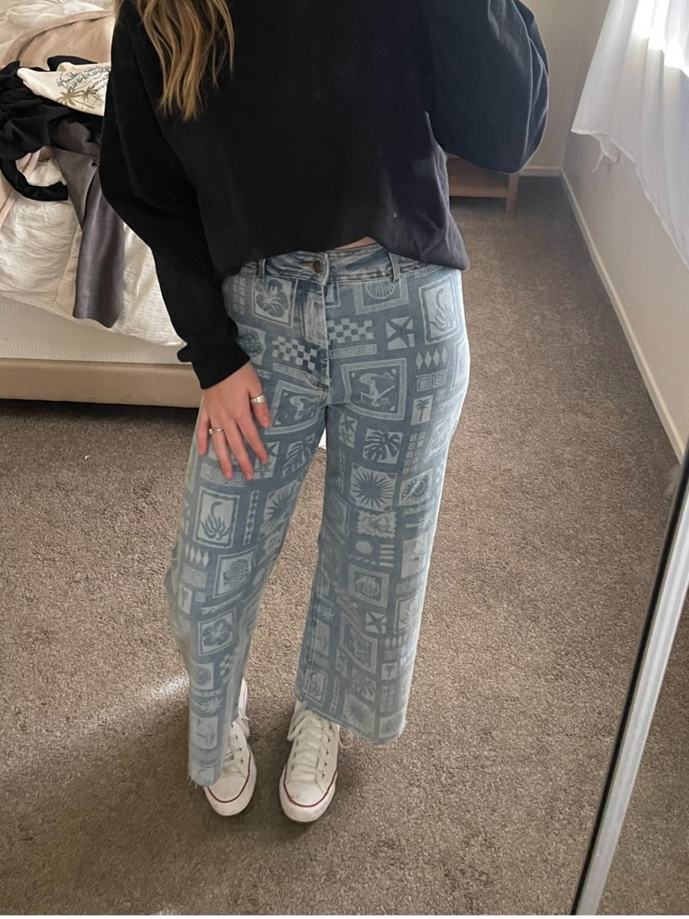 Rip Curl Light Blue Printed Denim Jeans - Picture 6 of 6